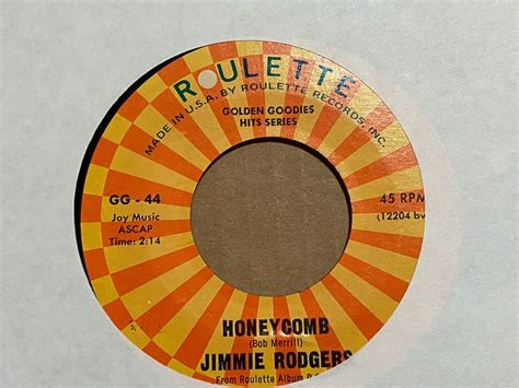 Jimmie Rodgers Kisses Sweeter Than Wine Honeycomb 7 45 Roulette Vg