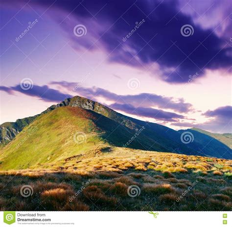 Mountain Landscape With The Cloudy Sky Stock Image Image