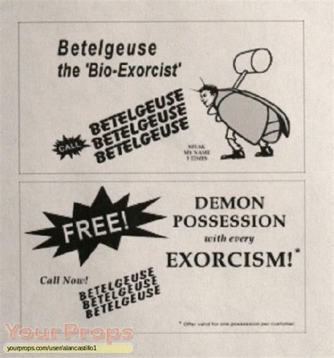 Beetlejuice Betelgeuse Visiting Cards Replica Tv Series Prop