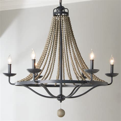Moment from french chandelier with young children. French Country Driftwood Chandelier - 6 Light - Shades of ...