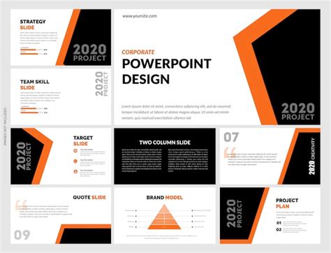 Premium Vector Black Orange Powerpoint Template