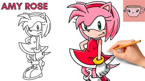 How To Draw Amy Rose Sonic The Hedgehog Cute Step By Step Drawing
