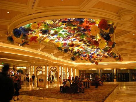 Lobby In Bellagio Hotel In Las Vegas With Dale Chihuly Glass Floral