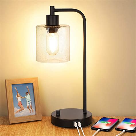 Maxvolador Industrial Table Lamp With 2 Usb Ports