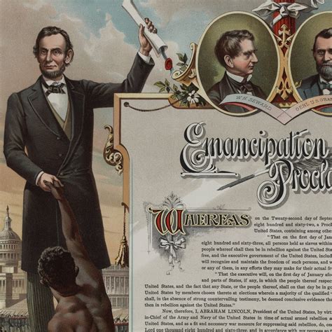 Abraham Lincoln Emancipation Proclamation Vintage Art Print Victorian Antique Document History