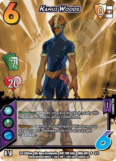 Kamui Woods Quirk Pack 1 Universus My Hero Academia Promo Cards