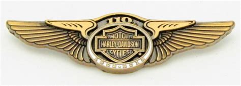 Harley Davidson Th Anniversary Winged Tank Badge Pin Limited