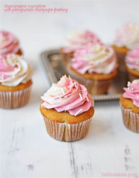 Champagne Cupcakes With Pomegranate Champagne Frosting Bethcakes