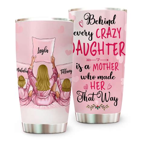 Personalized Behind Every Crazy Daughter Tumbler