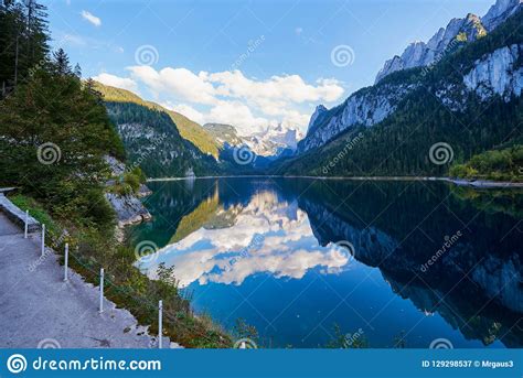Colorful Autumn Landscape With Mountains Lake And Trees In Austrian