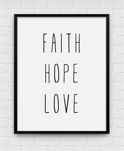 Faith Hope Love Printable Poster Digital Art Download And Etsy
