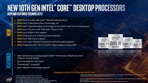 intel announces 10th gen core s series comet lake s desktop processors