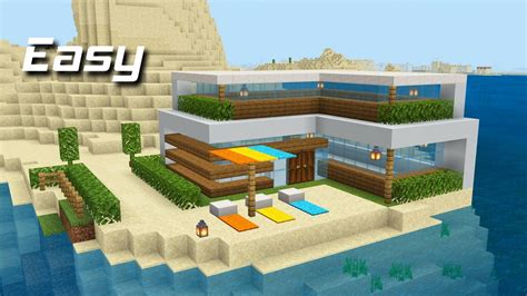 Minecraft How To Build A Cool Simple Beach House Easy Modern House