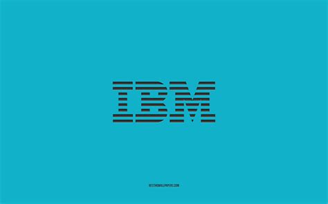 Download Wallpapers Ibm Logo Light Blue Background Stylish Art