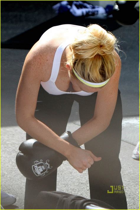 Lindsay Lohan In A Sports Bra At Muscle Milk Light Fitness Retreat In