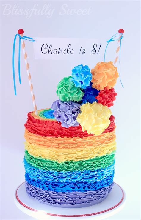 Blissfully Sweet A Rainbow Rufflicious Birthday Cake