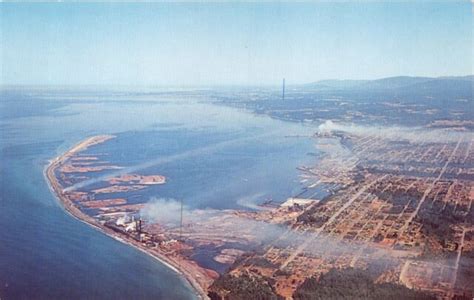 Port Angeles Washington Aerial View Postcard 1960s Ebay