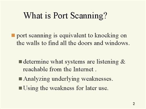 Introduction To Port Scanning 1 What Is Port