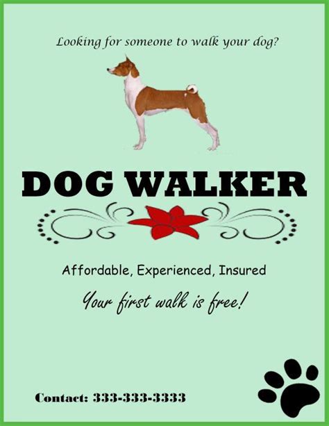 63 Free Dog Walking Flyer Templates With Images Dog Walking Flyer