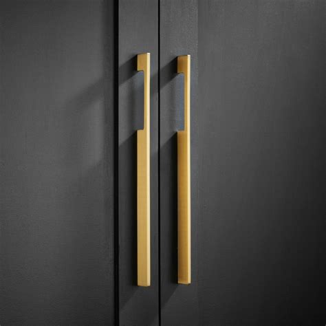 Premium Solid Brass Long Thin Gold Door Pull Handles For Kitchen And