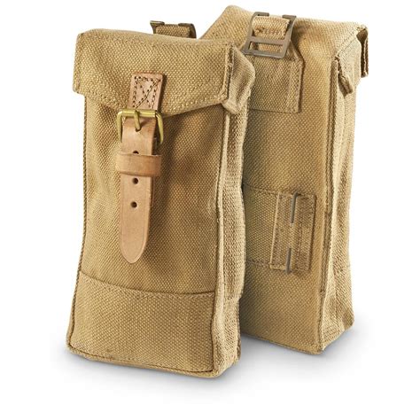 Italian Military Surplus Canvas Mag Pouches, 2 Pack, New - 635734, Mag Pouches at Sportsman's Guide
