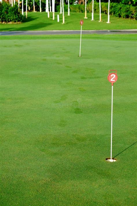 Golf Practice Putting Green Hole Stock Image Image Of Marked Place
