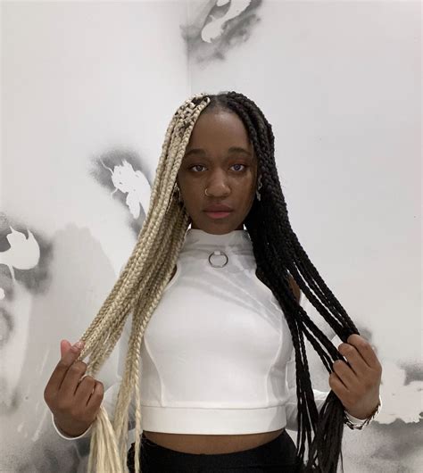 Half And Half Color Box Braids A Trendy New Way To Style Your Hair