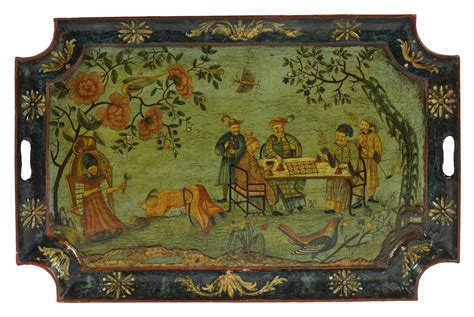 A Venetian Lacquered And Painted Chinoiserie Tray Mid 18th Century