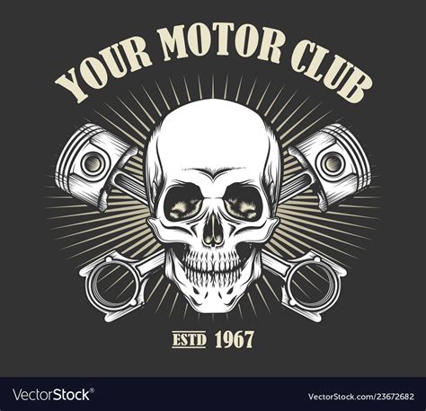 Vintage Motorcycle Club Emblem Royalty Free Vector Image