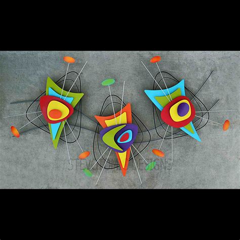 Retro Atomic Wall Sculpture By Stevotomic Whimsical Wall Art Retro