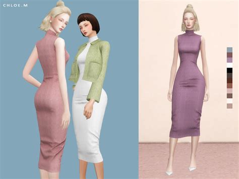 Knit Dress By Chloem At Tsr Sims 4 Updates