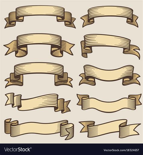 Vintage Design Banner Ribbons Blank Old Royalty Free Vector