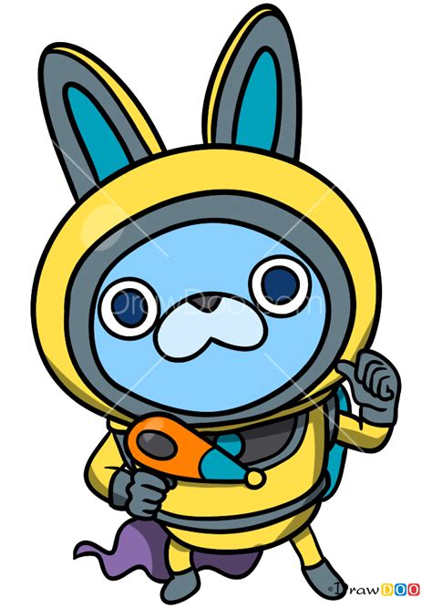 His eyes are usually dark blue, but when he is angry or scheming, his eyes become red with black pupils. How to Draw Usapyon, Yo-Kai Watch