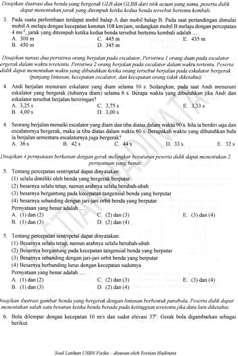 yostian s blog latihan soal ujian sekolah berstandar nasional fisika sesuai kisi kisi