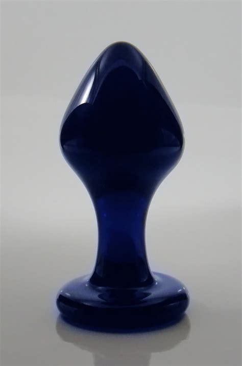 Small Cobalt Blue Glass Rosebud Butt Plug Sex Toy Etsy