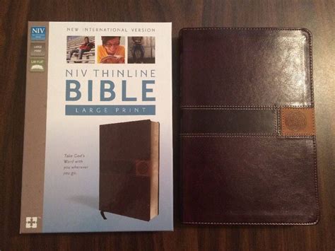 Personalized Niv Large Print Thinline Bible Brown Duotone