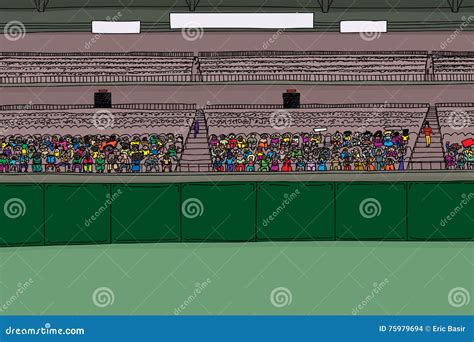Large Group Of Spectators In Stadium Stock Illustration Illustration