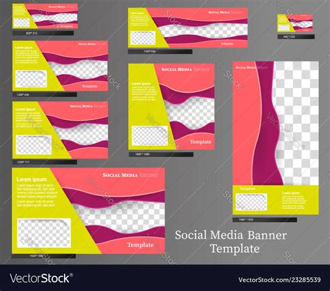 Social Media Banner Template Pack Royalty Free Vector Image