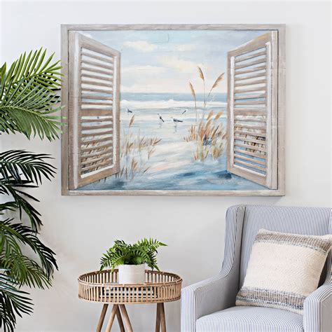 Beach Window Painting Beach Canvas Art Unique Canvas Art Beach Wall