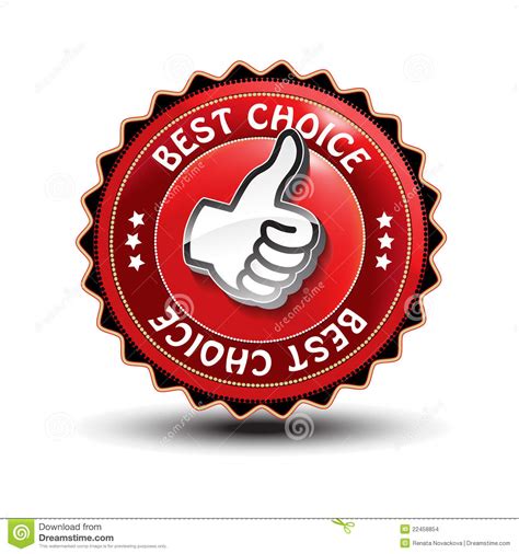 Best Choice Guaranteed Label With Gesture Hand Stock Vector ...