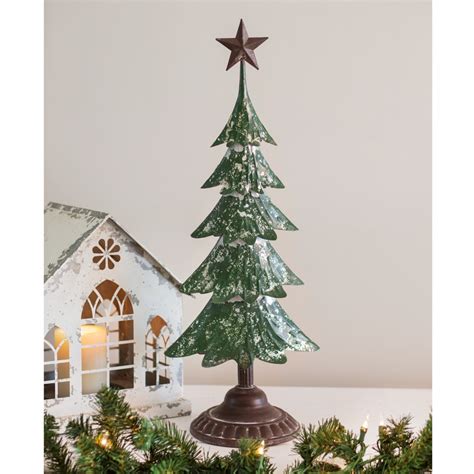 Vintage Metal Tabletop Christmas Tree With Star