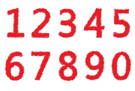 Premium Vector Red Numbers Collection