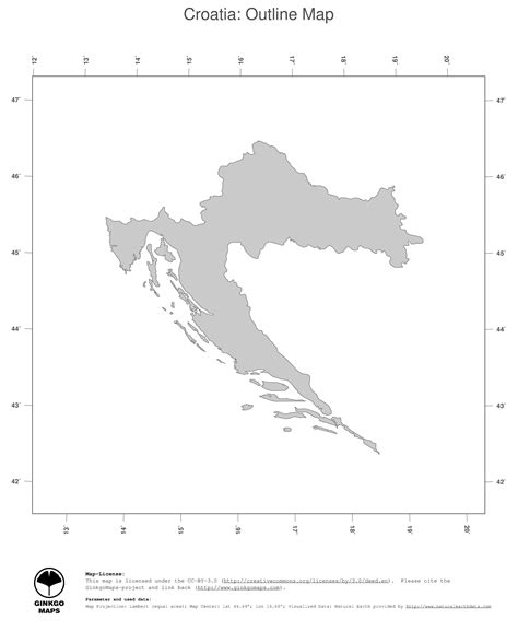 Map of croatia, satellite view. Map Croatia; GinkgoMaps continent: Europe; region: Croatia