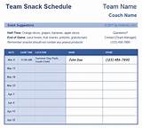 Soccer Game Snack Schedule