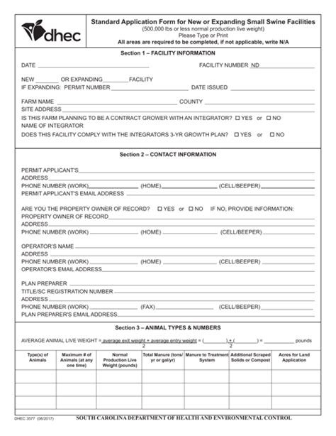 Dhec Form 3577 Fill Out Sign Online And Download Fillable Pdf South