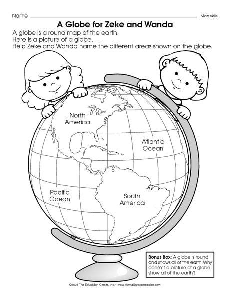 Social studies related reading worksheets. Social Studies Worksheet: using a globe - The Mailbox ...