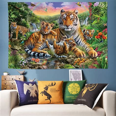 200300cm Wild Tiger Tapestry Animal Wall Hanging Boho Decor Large