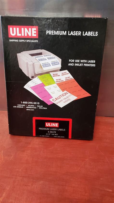 Uline Premium Laser Labels Red S 3847r For Sale Online Ebay
