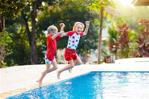 Child In Swimming Pool Summer Vacation With Kids Stock Image Image