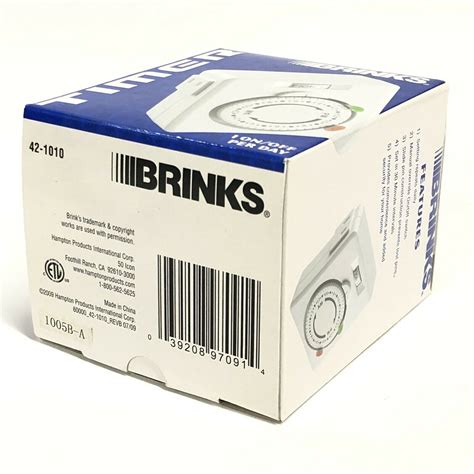 Brinks Security Mechanical Timer 42 1010 Indoor 1 Onoff Per Day New In